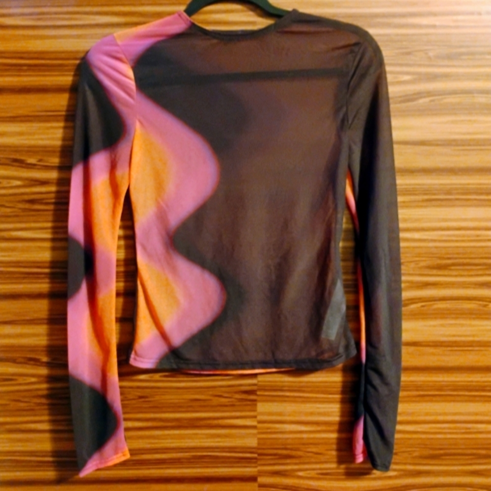 Mesh long sleeve top